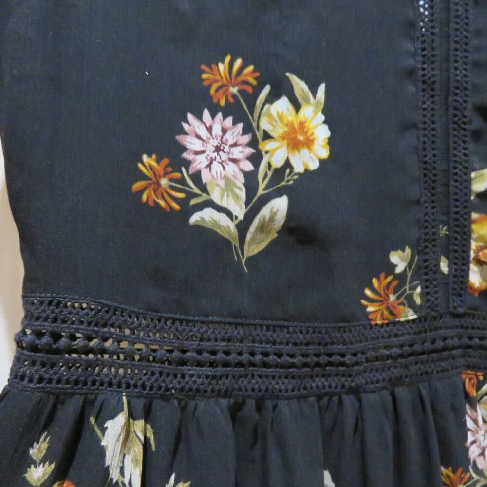 Abercrombie & Fitch Black Floral Maxi Dress